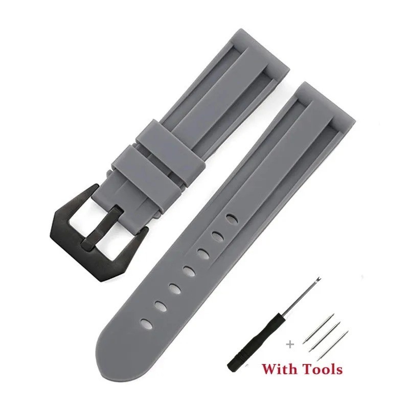 Silicone Rubber Watch Band Sport Replacement Strap 20mm 22mm 24mm 26mm