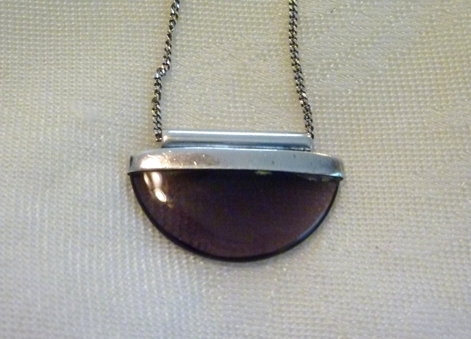 Vintage LADIES Silver NECKLACE Amethyst Glass PENDANT 925 Marks