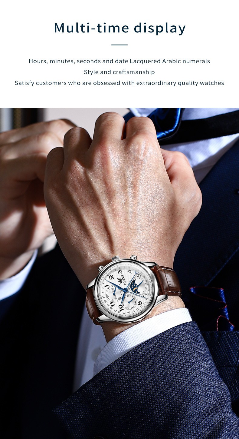 OLEVS 6667 Stylish Multi-functiom Water Resistant Casual Formal Mechanical Watch