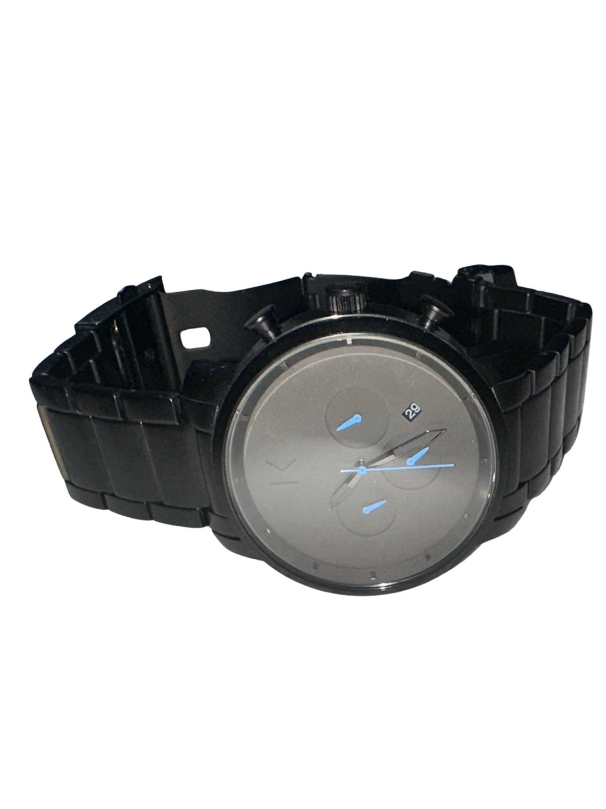 MVMT MC01-GU Men’s 45mm Gunmetal Chronograph Wristwatch Box Papers Links EUC