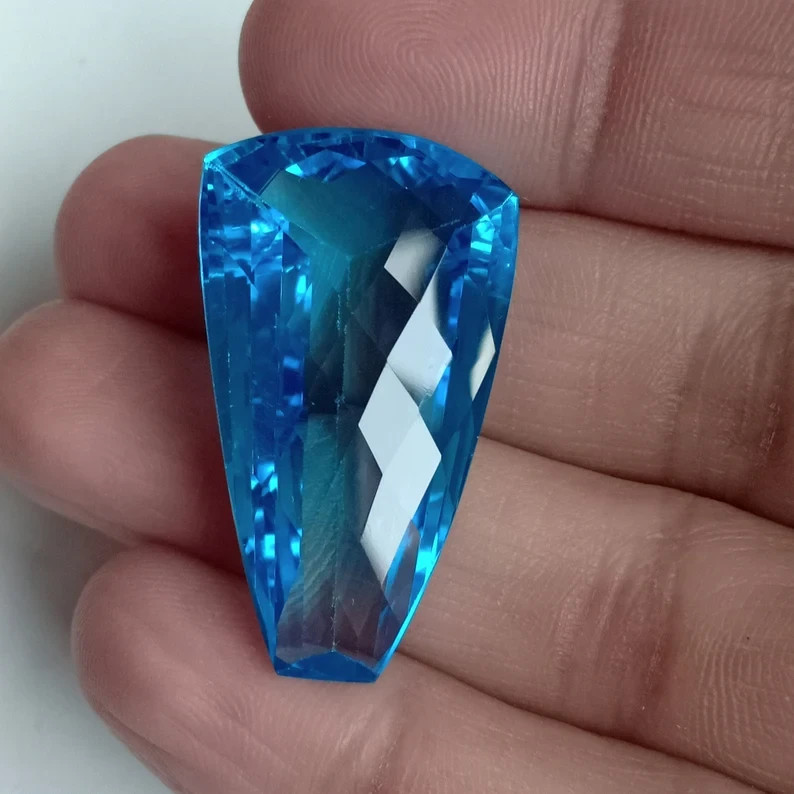 BIG !! 53.97 Ct Natural Swiss Blue Topaz Fancy For Jewelry November Birthstone