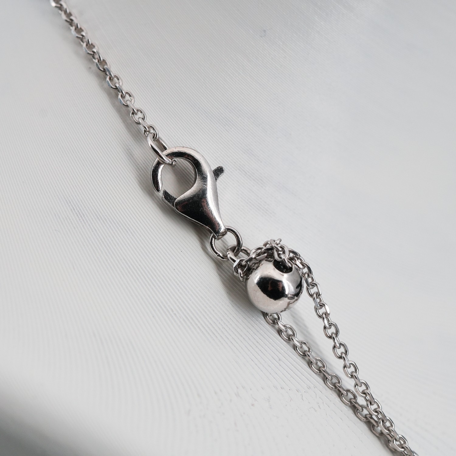 3.75g Vintage 925 Sterling Silver Crystal & CZ Slide Pendant Necklace 16in China