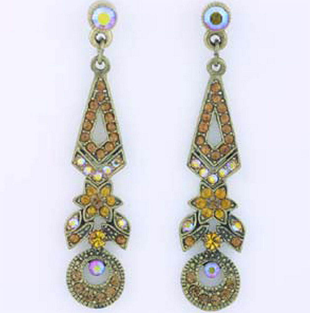 ICON 2 in BLUE MULTICOLOR GOLD BLACK RED CRYSTAL DROP SILVER TONE EARRINGS NEW