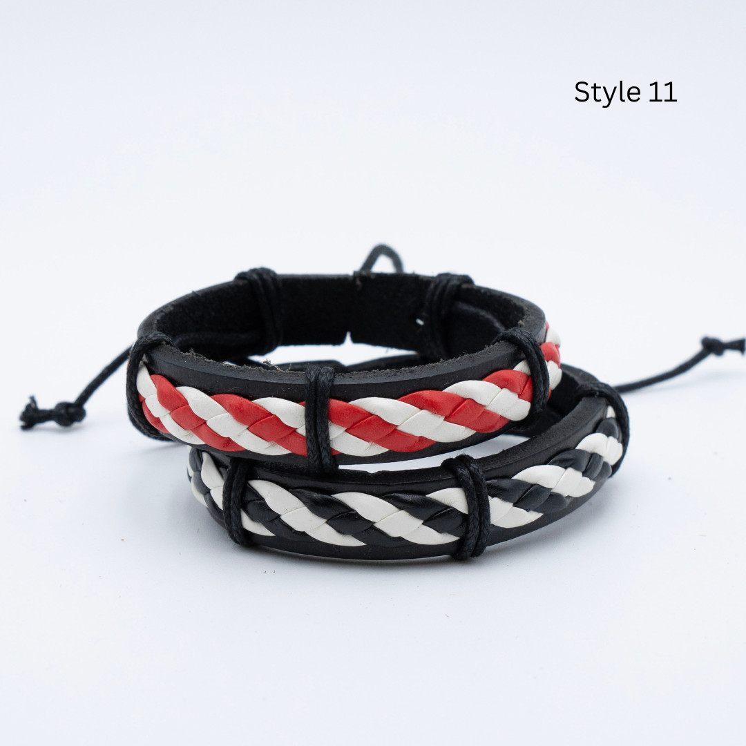 Handmade Woven Leather Bracelet Men Women Braided Studded Wrap Charm Bulk USA