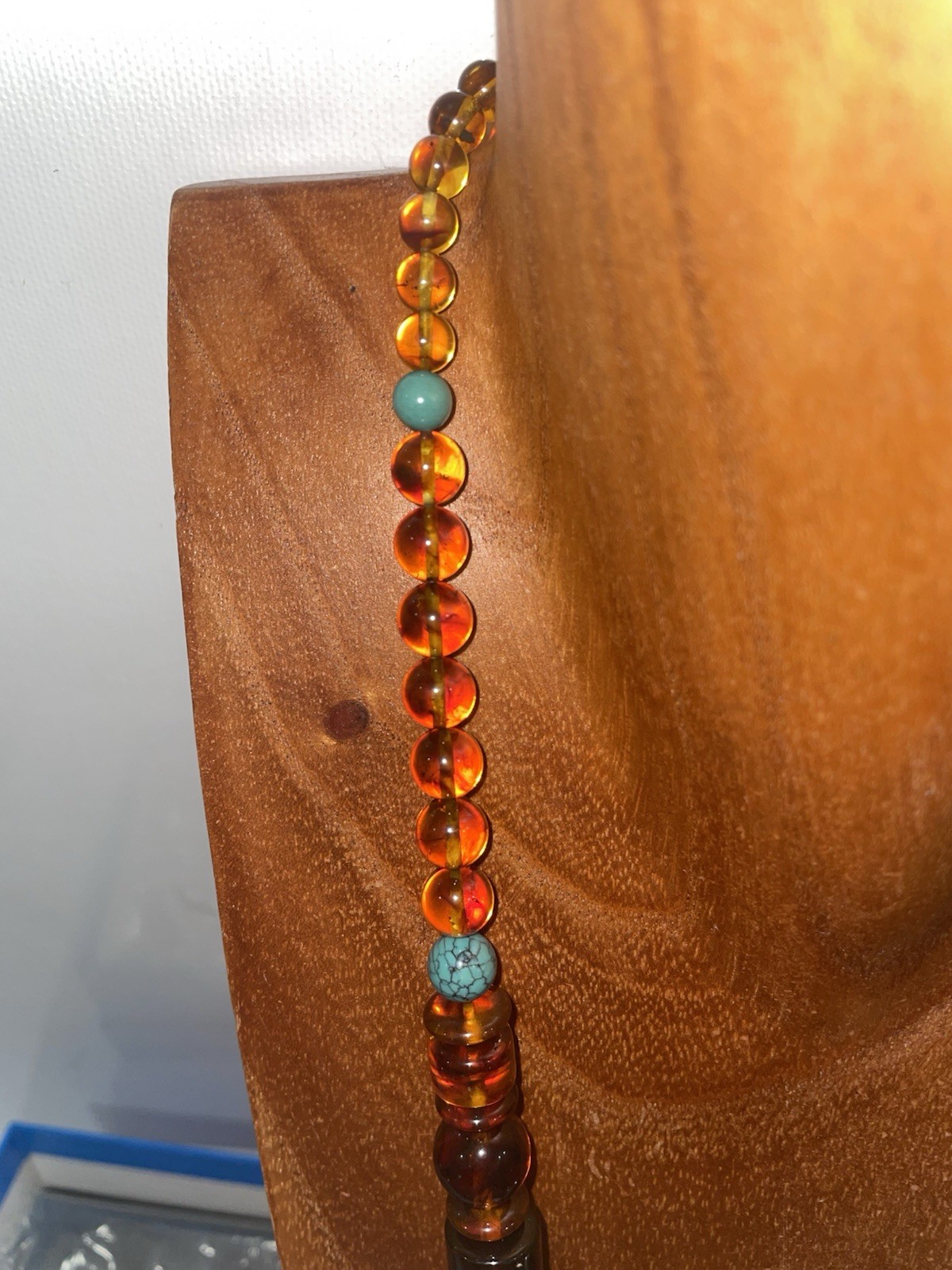 Jay King “Mine Finds” Amber and Turquoise Bead Sterling Silver Necklace, 18″