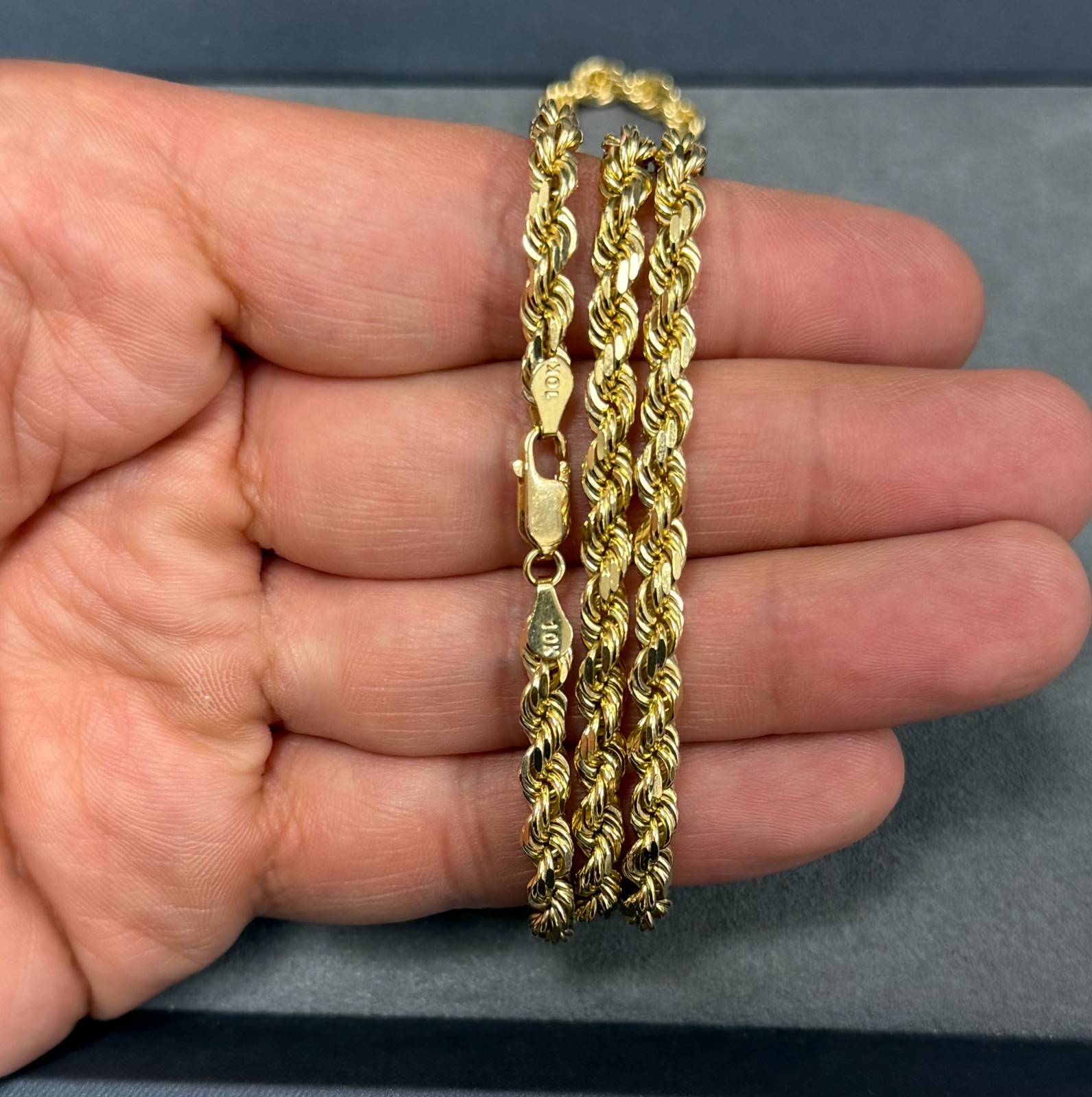 10k Solid Gold Diamond Cut 4.7mm Rope Chain 26” Inches – 43.44 Grams