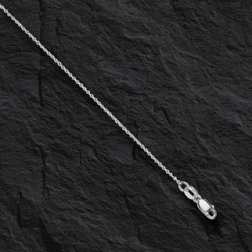 18k White Gold 18″ Solid Cable Link Pendant Chain/Necklace 1.4 mm 3 grams