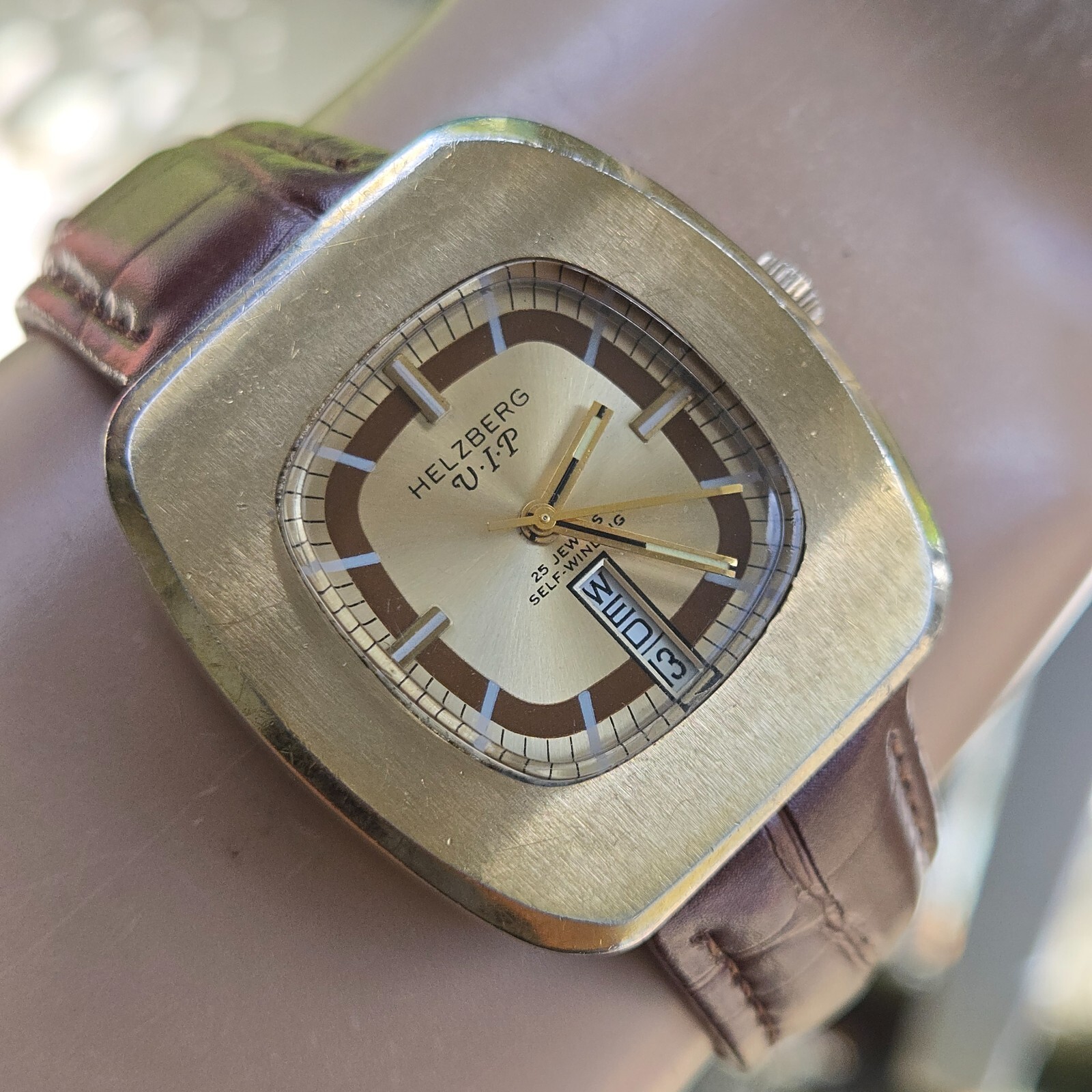 Vintage HELZBERG VIP men’s automatic watch swiss AS 2066 25Jewels 1970s #2