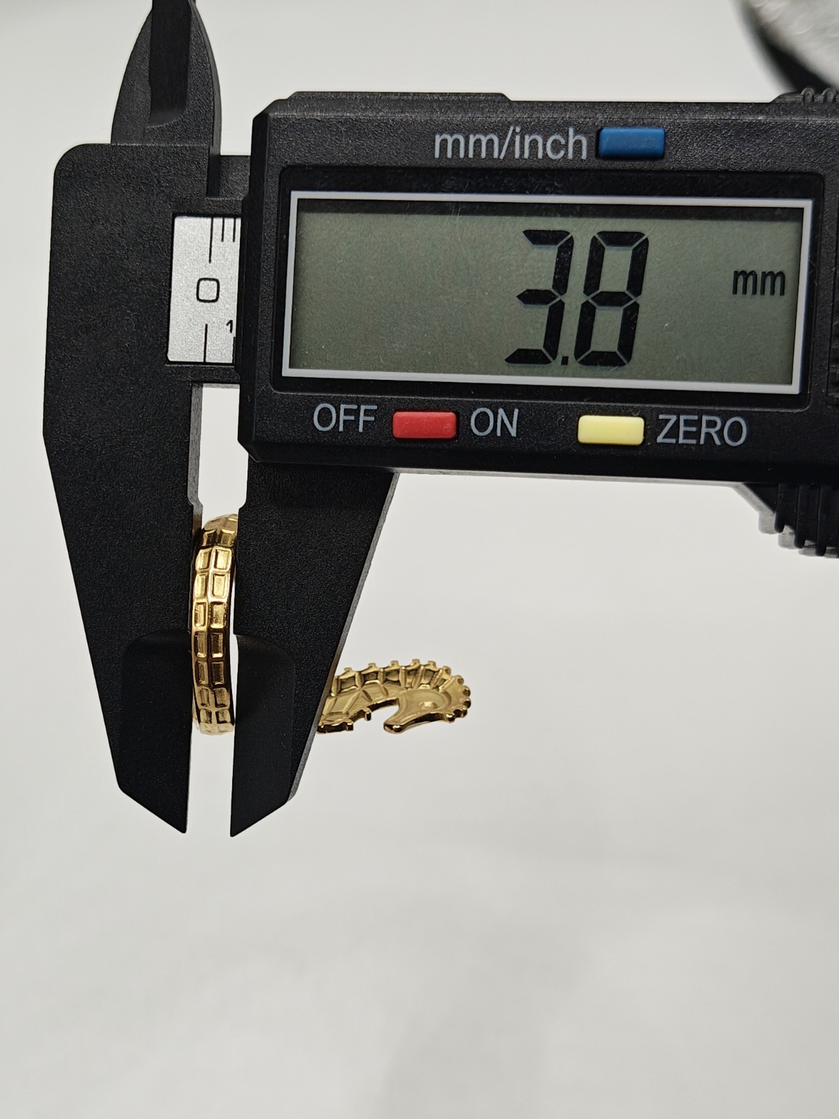 18K Gold Plated 304 Stainless Steel Beach Seahorse Adjustable Bypass Ring Size 7