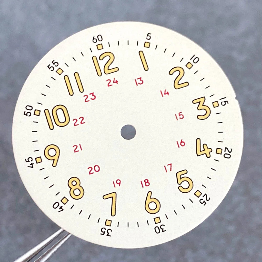 New 29mm Beige Watch Dial Modification Parts For NH35 NH36 ETA2824 PT5000 Miyota