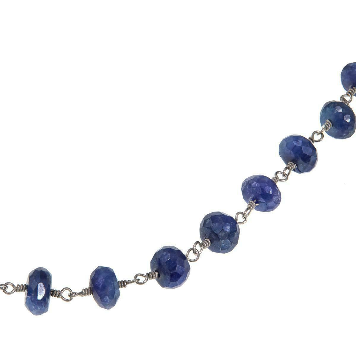 Rarities Metallic-Coated Blue Moonstone Sterling Silver Beaded 36″ Necklace NWT