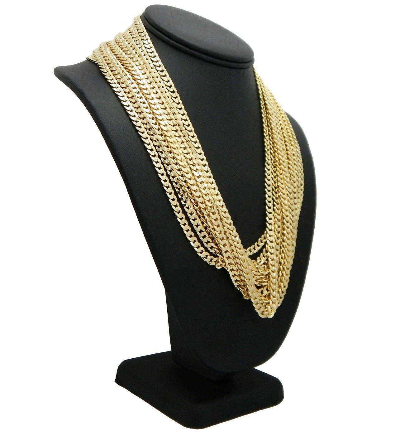 12 Piece 6mm 24″ inch Concave Cuban link Chain Necklace Gold Plated Wholesale