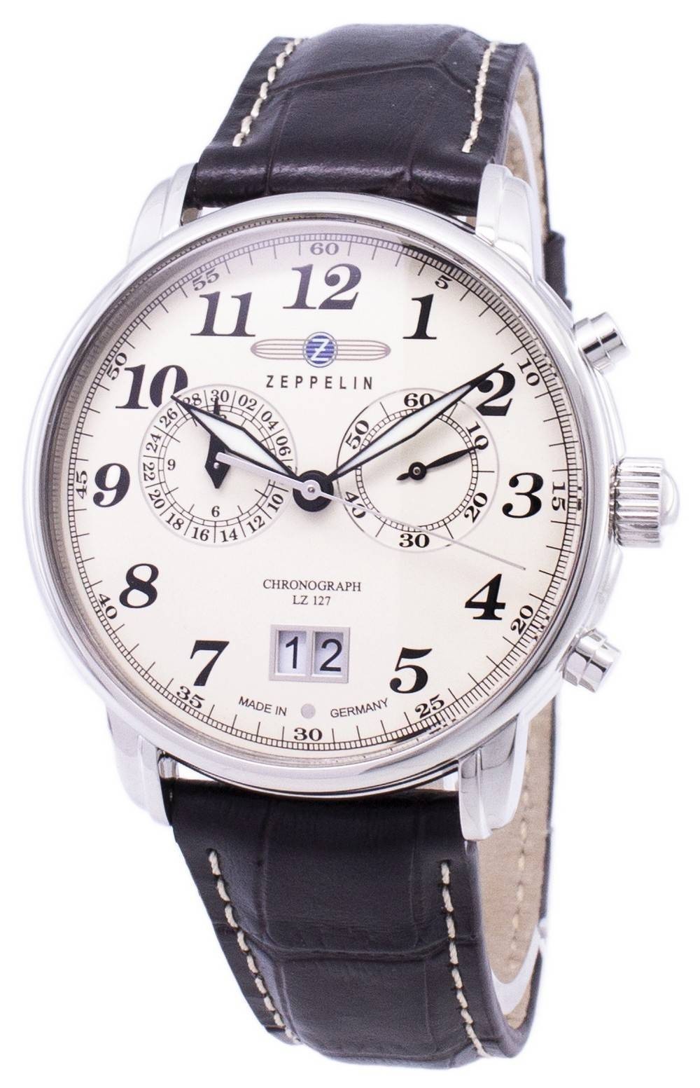 Zeppelin LZ127 Graf Beige Dial Leather Strap Germany Made Z76845 Men’s Watch