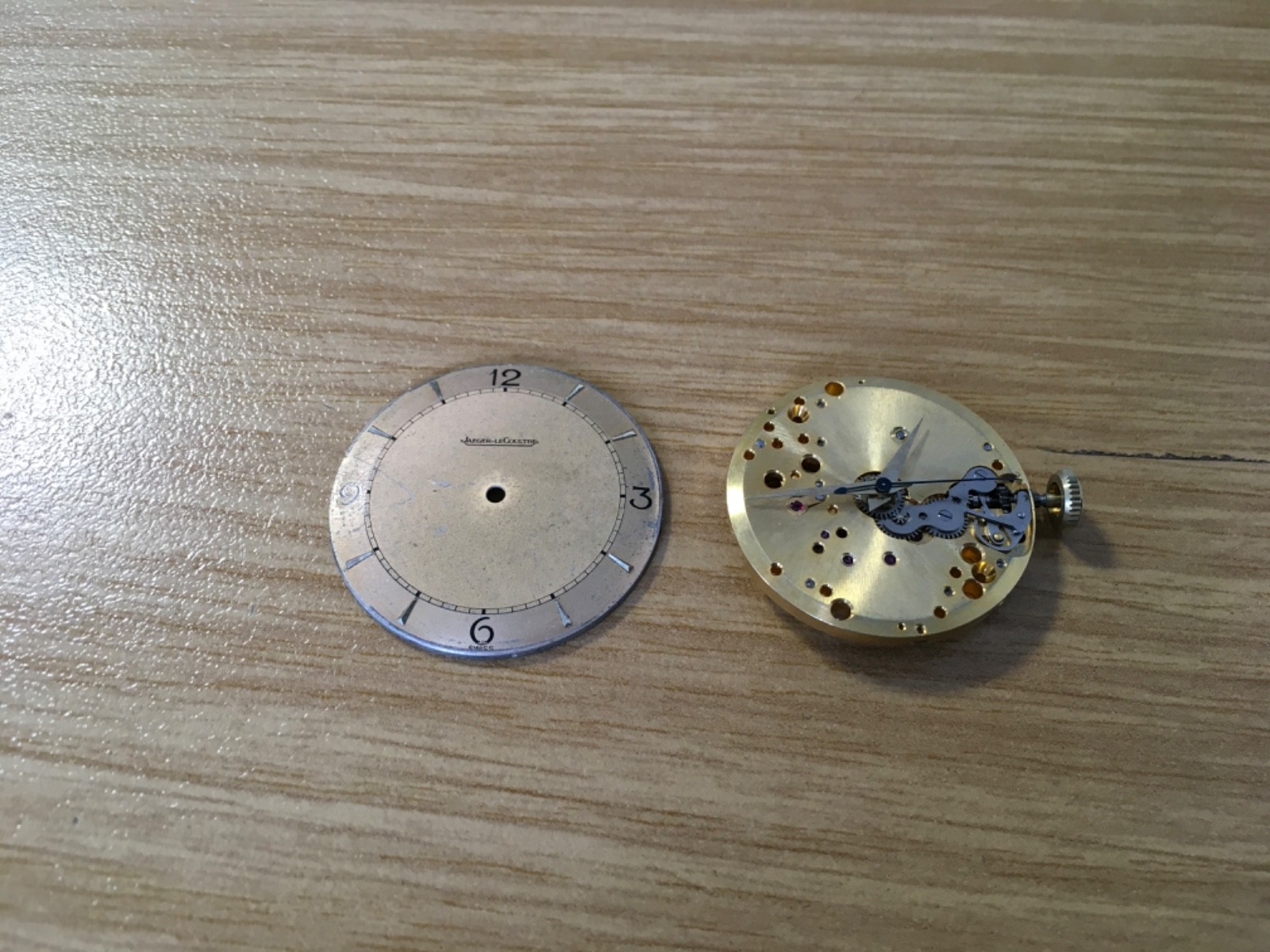 vintage Jaeger Lecoultre 450/4C mecanical movement & dial WORKING