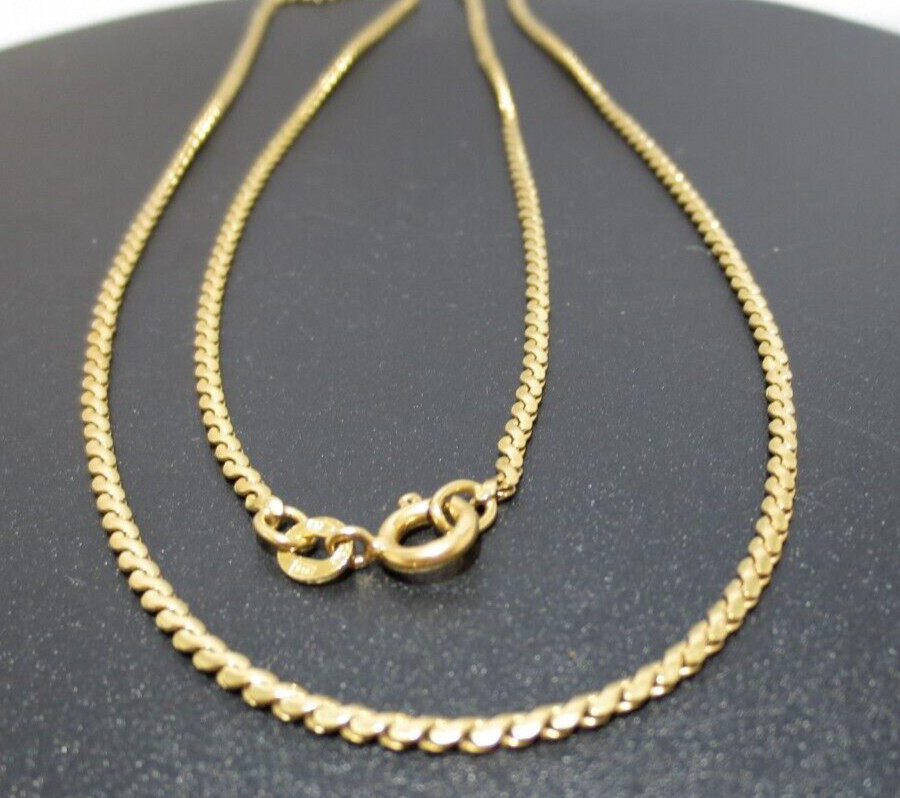 18K YG SERPENTINE LINK CHAIN 21″ LONG 1.81 MM WIDE 7.82 grams (A19901-5)