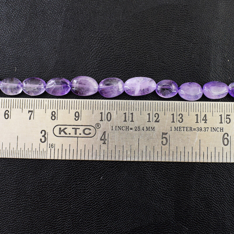 100.00 Cts / 13 Inches Natural Purple Amethyst Oval Shape Beads Strand NE-71E198