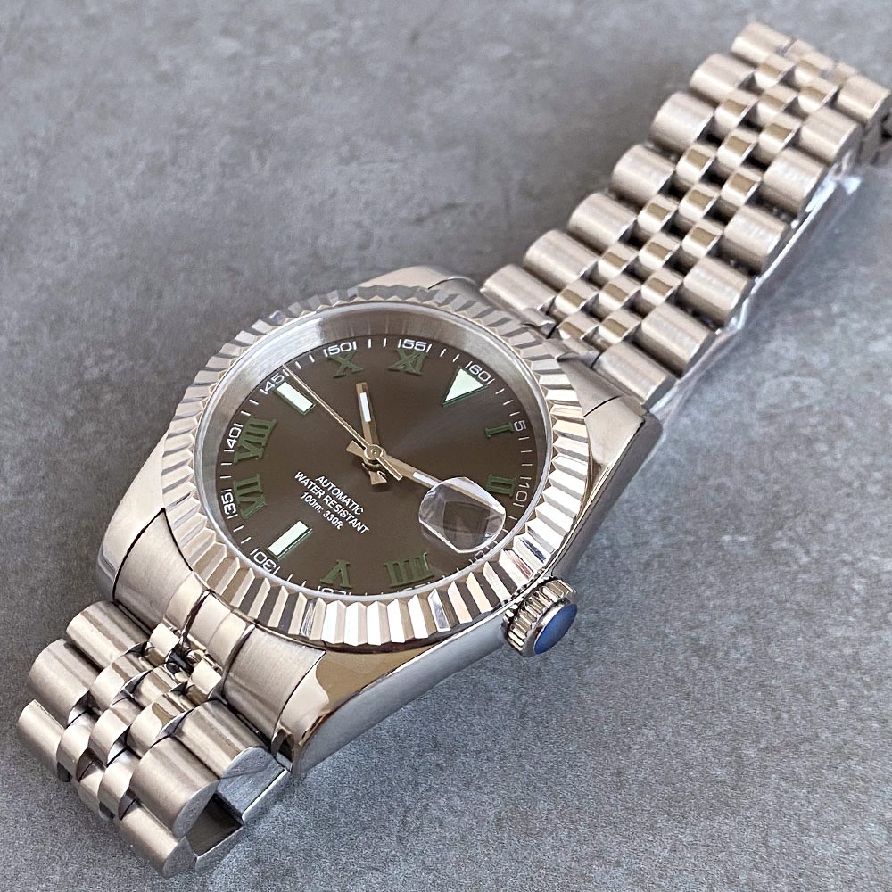 Tandorio 36/39mm Sapphire Gray Roman Dial 20ATM Automatic NH35A PT5000 Men Watch