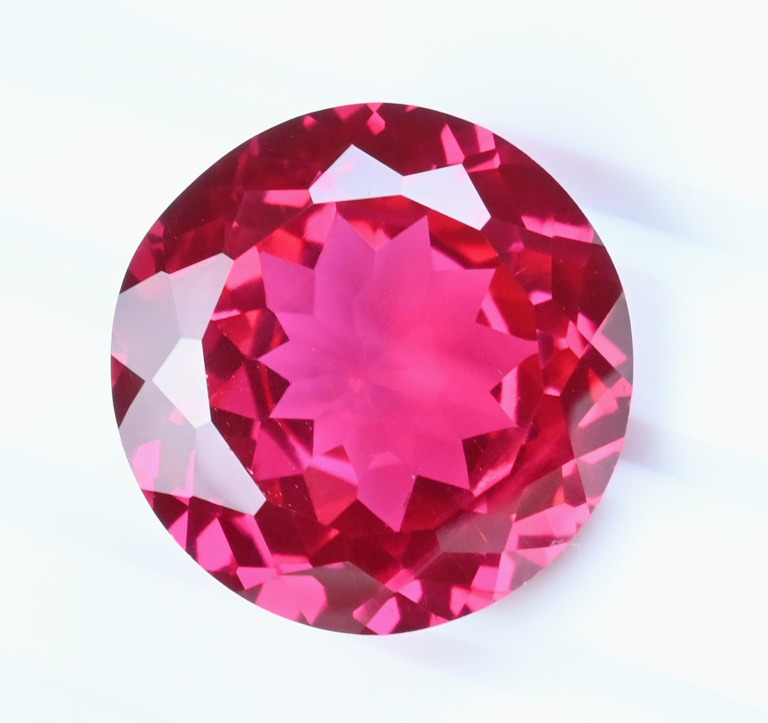 RARE 53.90 Ct Natural Mogok Pink-Red Ruby Round Certified Flawless Gemstone