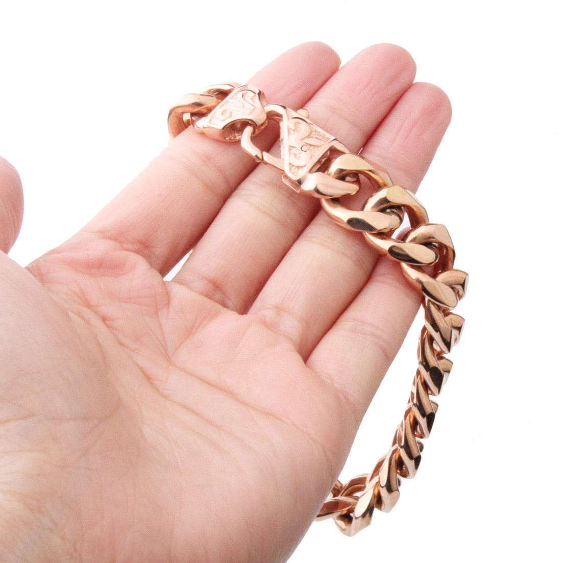 Heavy 12mm 15mm Mens Stainless Steel Silver Gold Black Curb Cuban Chain Bracelet