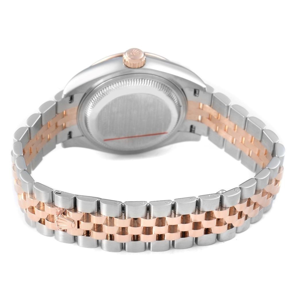 Rolex Datejust 28 White Roman Dial Steel Rose Gold Diamond Ladies Watch 279381