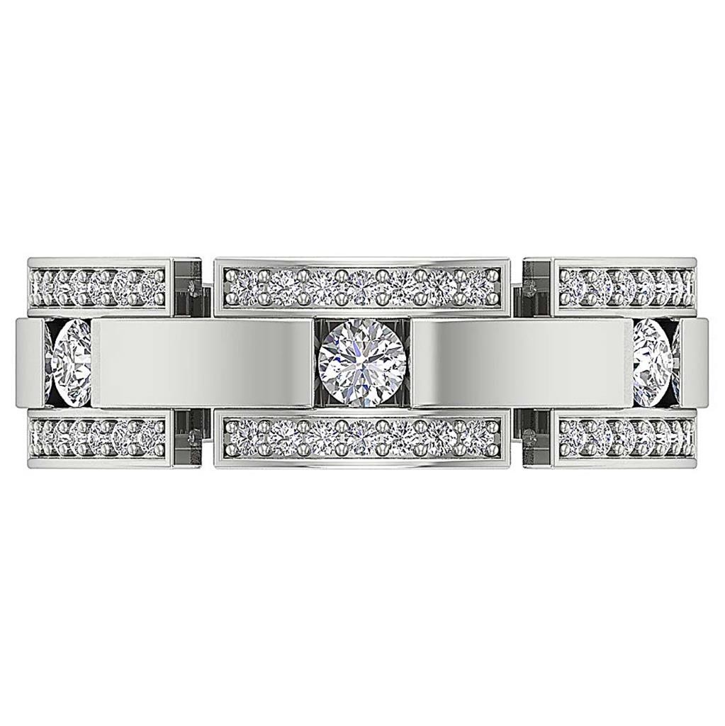Lab Grown Round Diamond VS1 F 0.85 Carat 14K Gold Men’s Engagement Wedding Ring