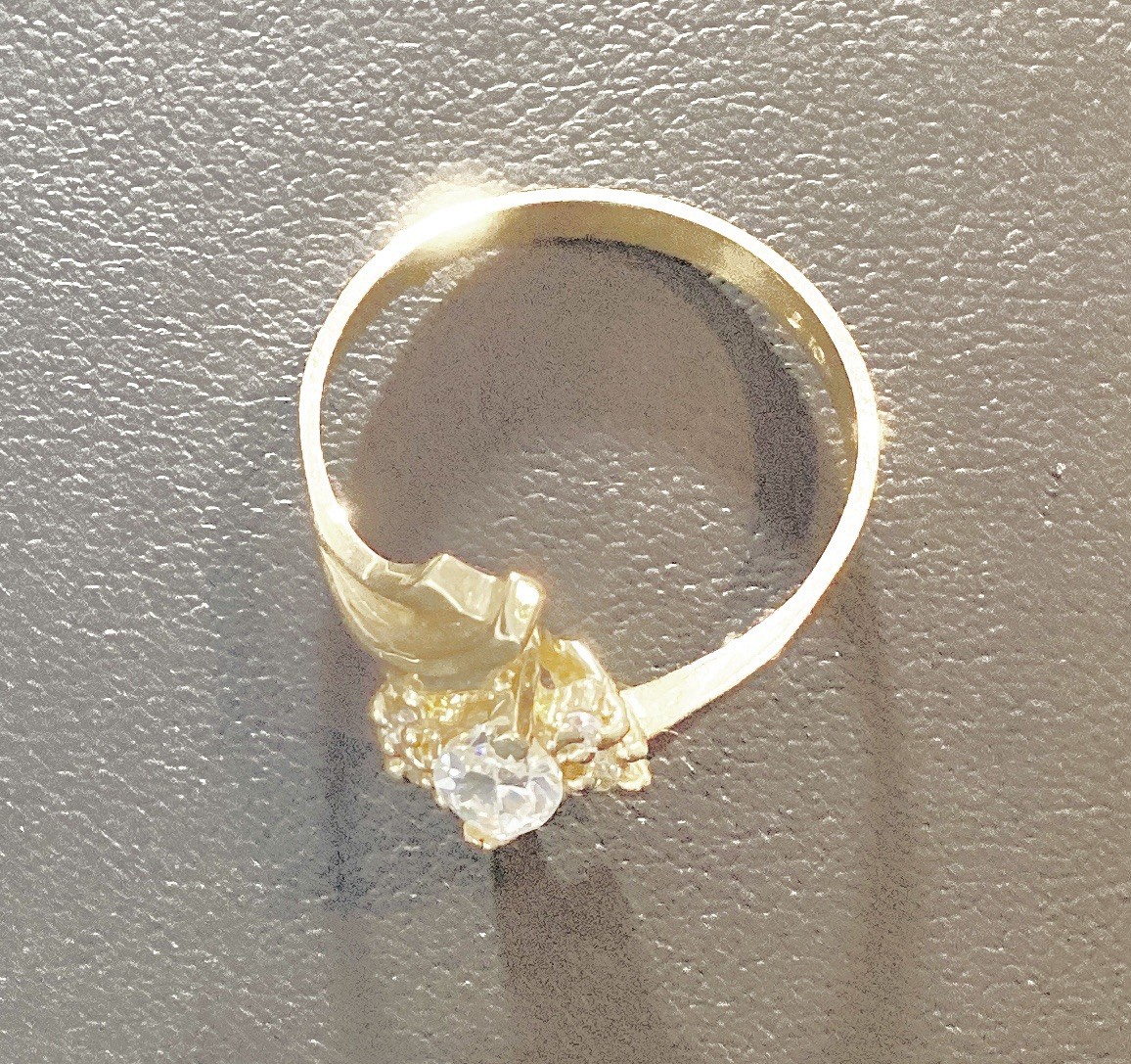 10 KT Yellow Gold Real Stamped Marquise April Birthstone Diamond, ring SZ 8.25