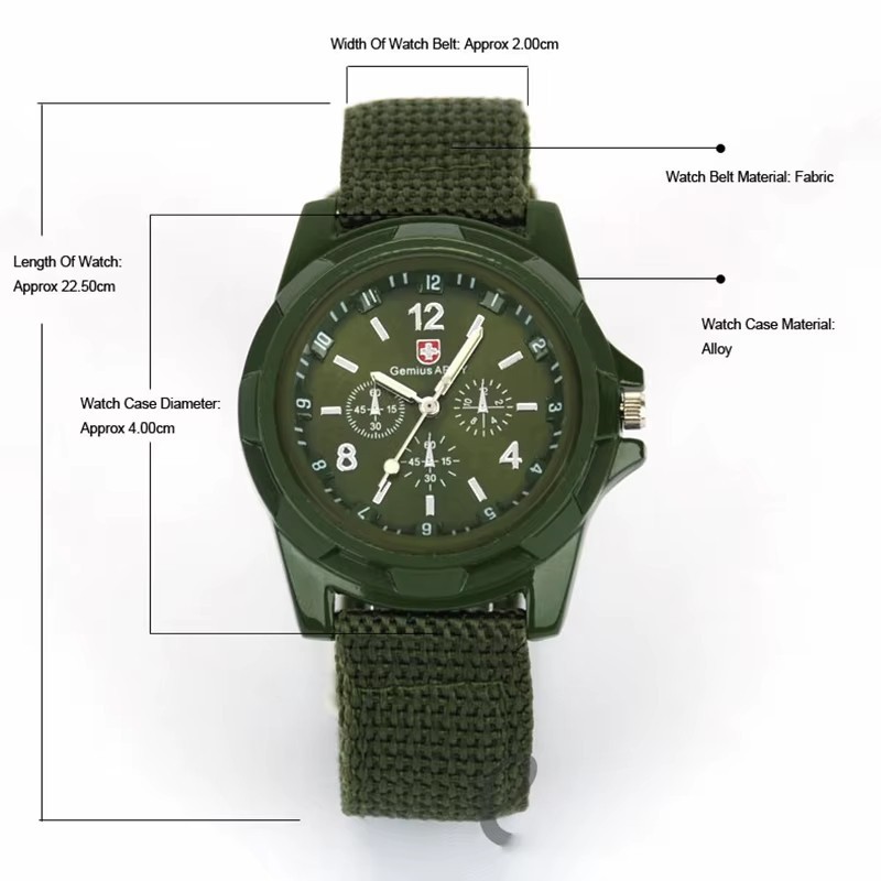 INFANTRY MILITARY Mens Outdoor Sport Army Quartz Analog Wrist Watch Nylon Band