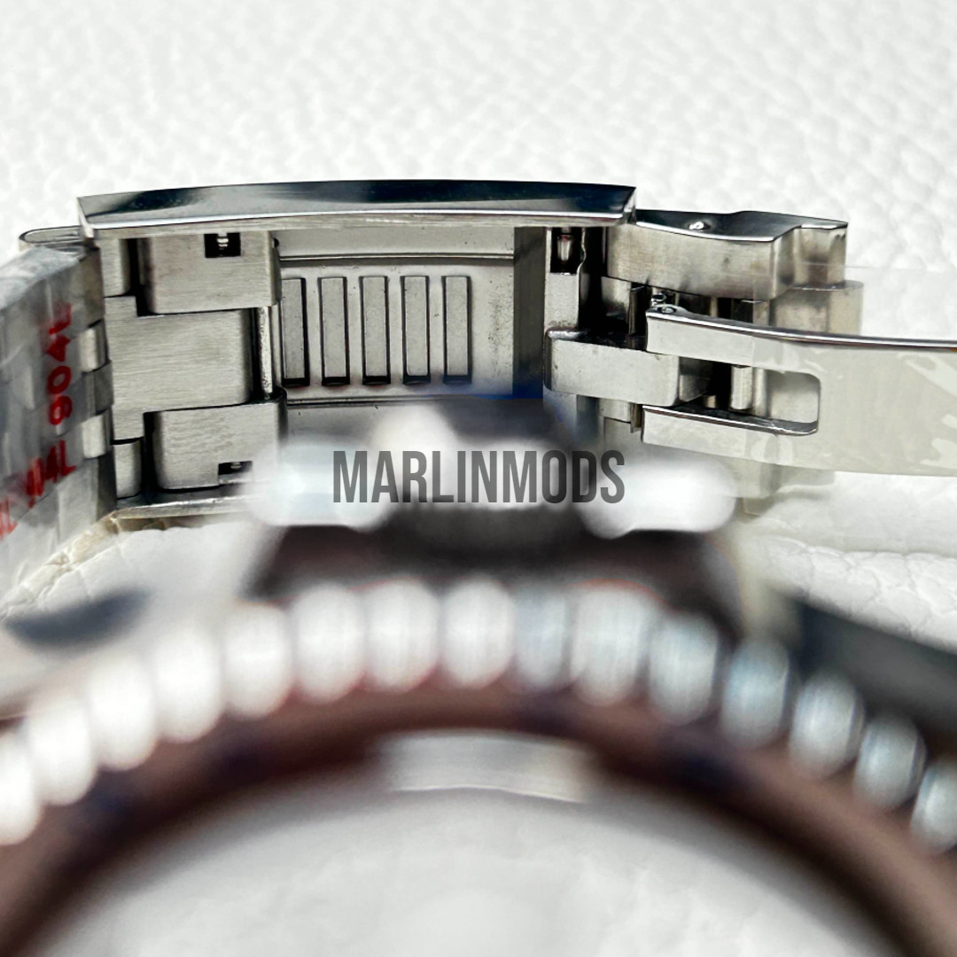 Silver 40MM 20ATM GMT Ceramic Bezel Watch Case Sapphire Mod Fit NH34 NH35 NH36