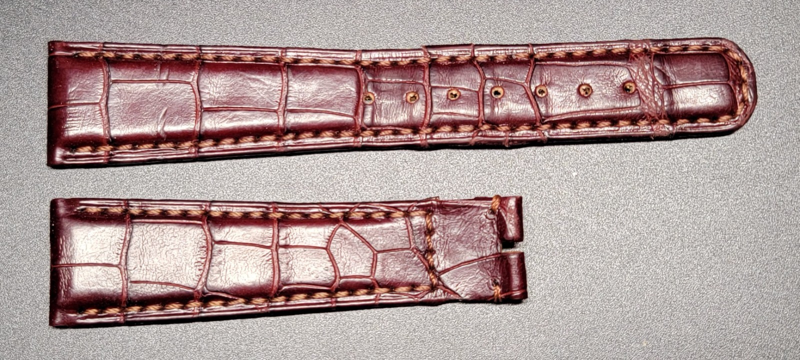 Authentic A. Lange & Sohne Brown Leather Watch Strap 20/16mm, 73+112mm OEM READ!