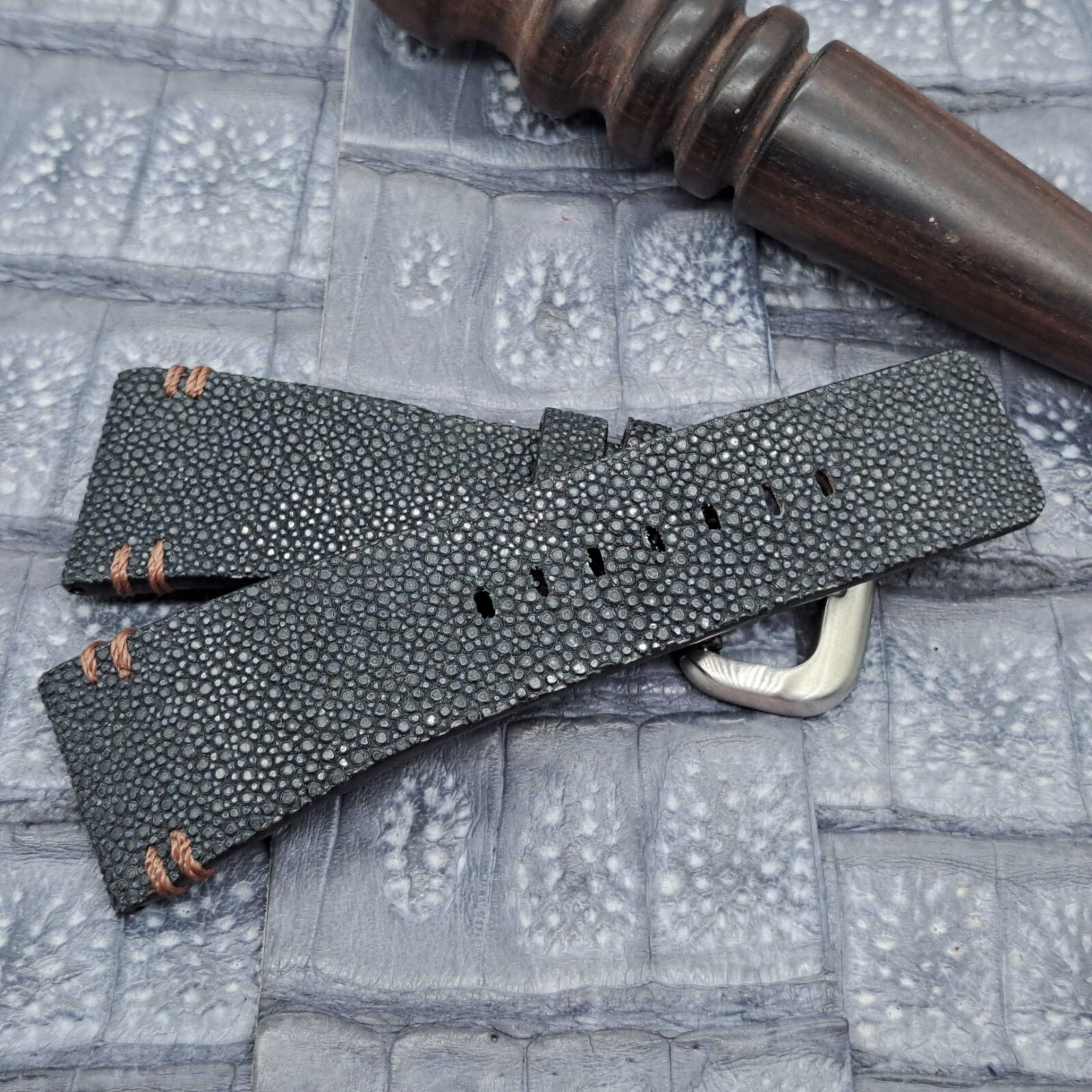 28mm/24mm Stingray Leather Watch Band Bespoke Exotic Leather Minimalist Design