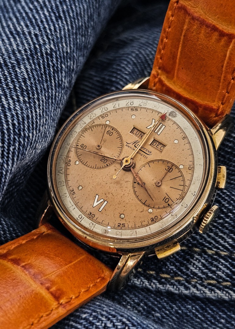 Vintage Minerva Chronograph Revised and Gold Plated!