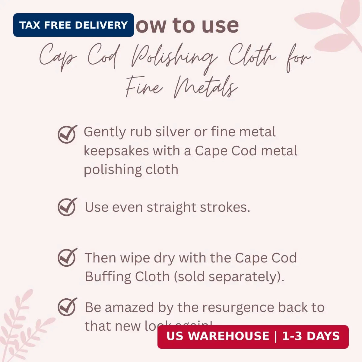 Cape Cod Polishing Cloths for Fine Metals | Jewelry Cleaner and Tarnish Remover