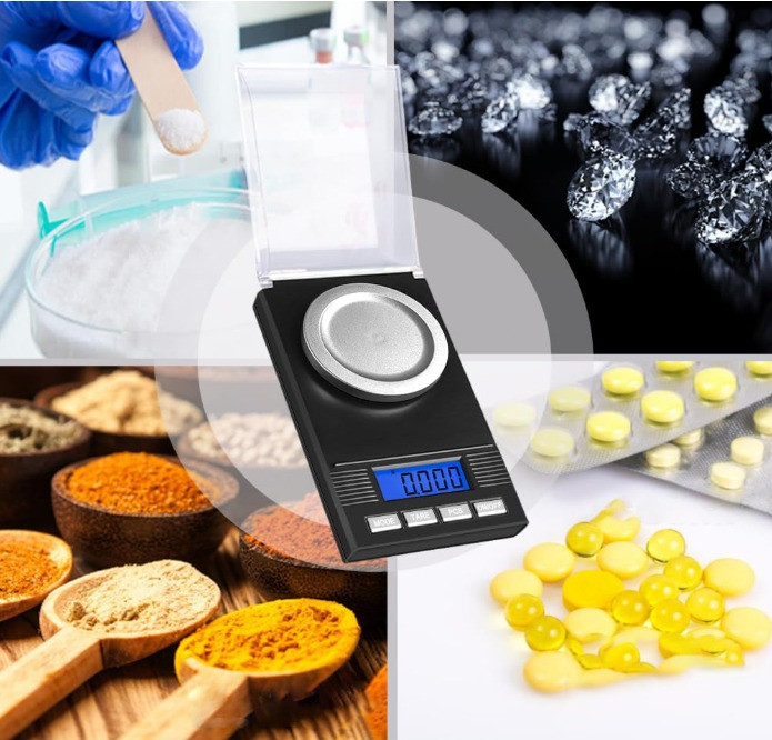Milligram Scale 50g/0.001g, Powder Scale 6-in-1 Kit | Includes Soft Carry Bag