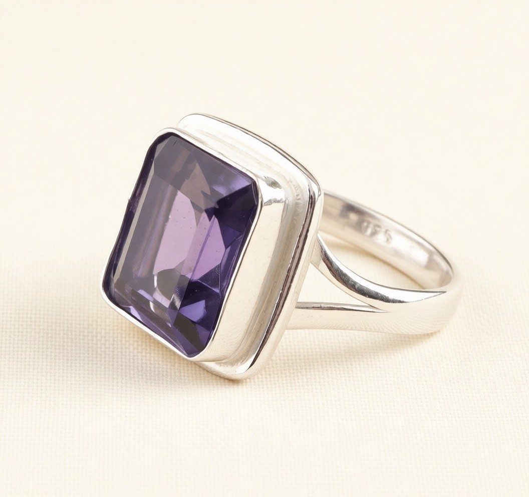 Iolite Quartz Gemstone 925 Sterling Silver Handmade Jewelry Ring All Size
