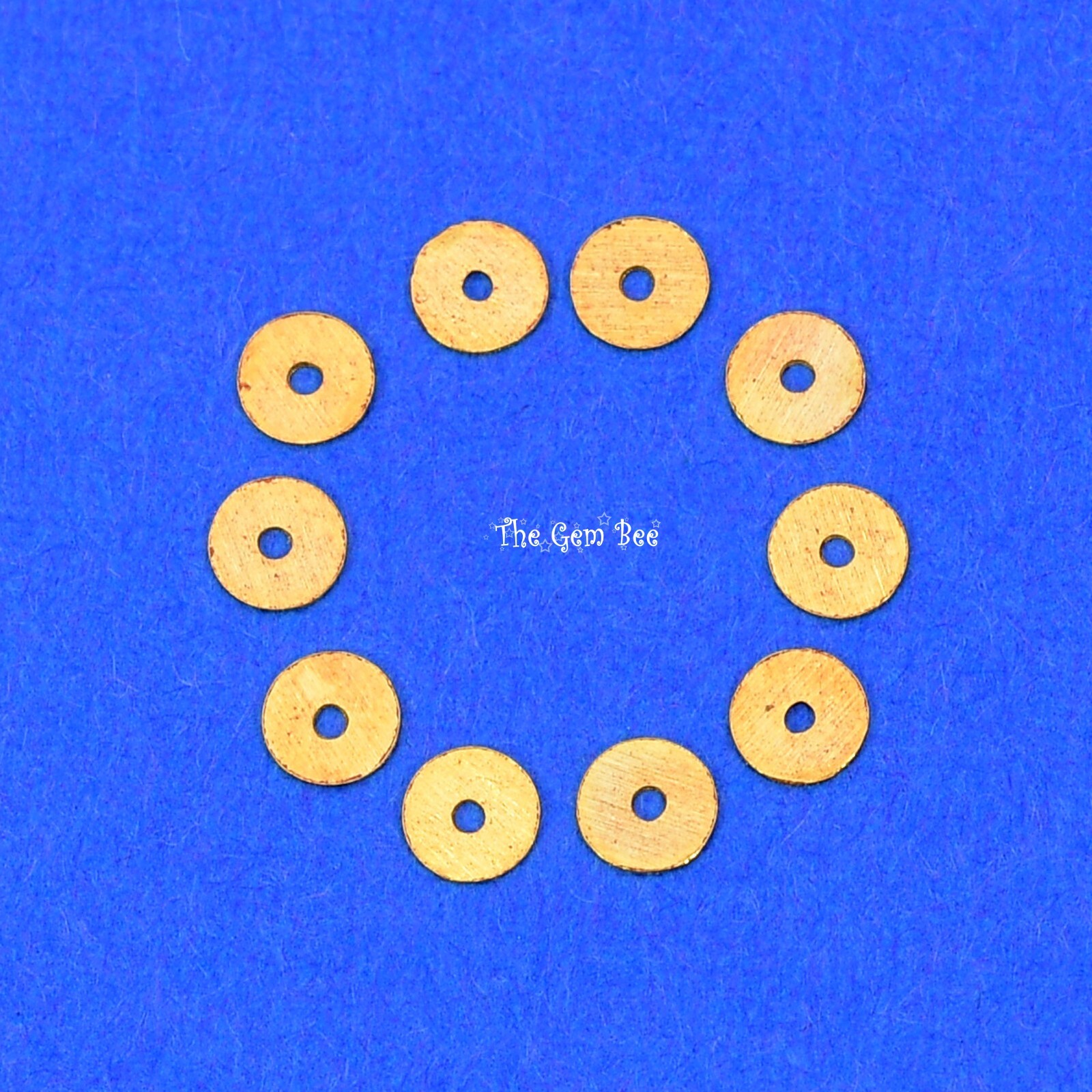 3mm 18k Solid Yellow Gold Handmade Thin Disc Spacer Findings Beads (10)