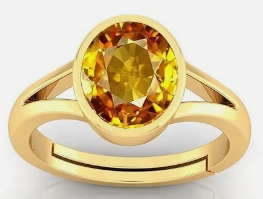 9.25 Ratti 8.50 Carat Certified Natural Yellow Sapphire Pukhraj Gemstone Ring Me