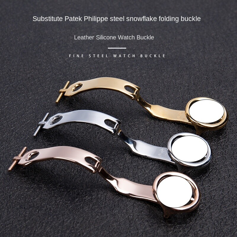 Folding Buckle Solid Steel Clasp Butterfly Buckle 16 18mm For Patek Philippe
