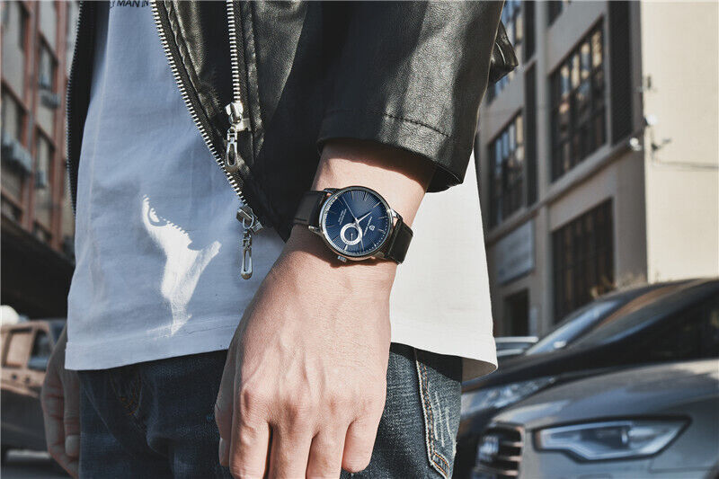 PAGANI DESIGN Men’s Military Watches Business Quartz Wristwatch Leather Strap