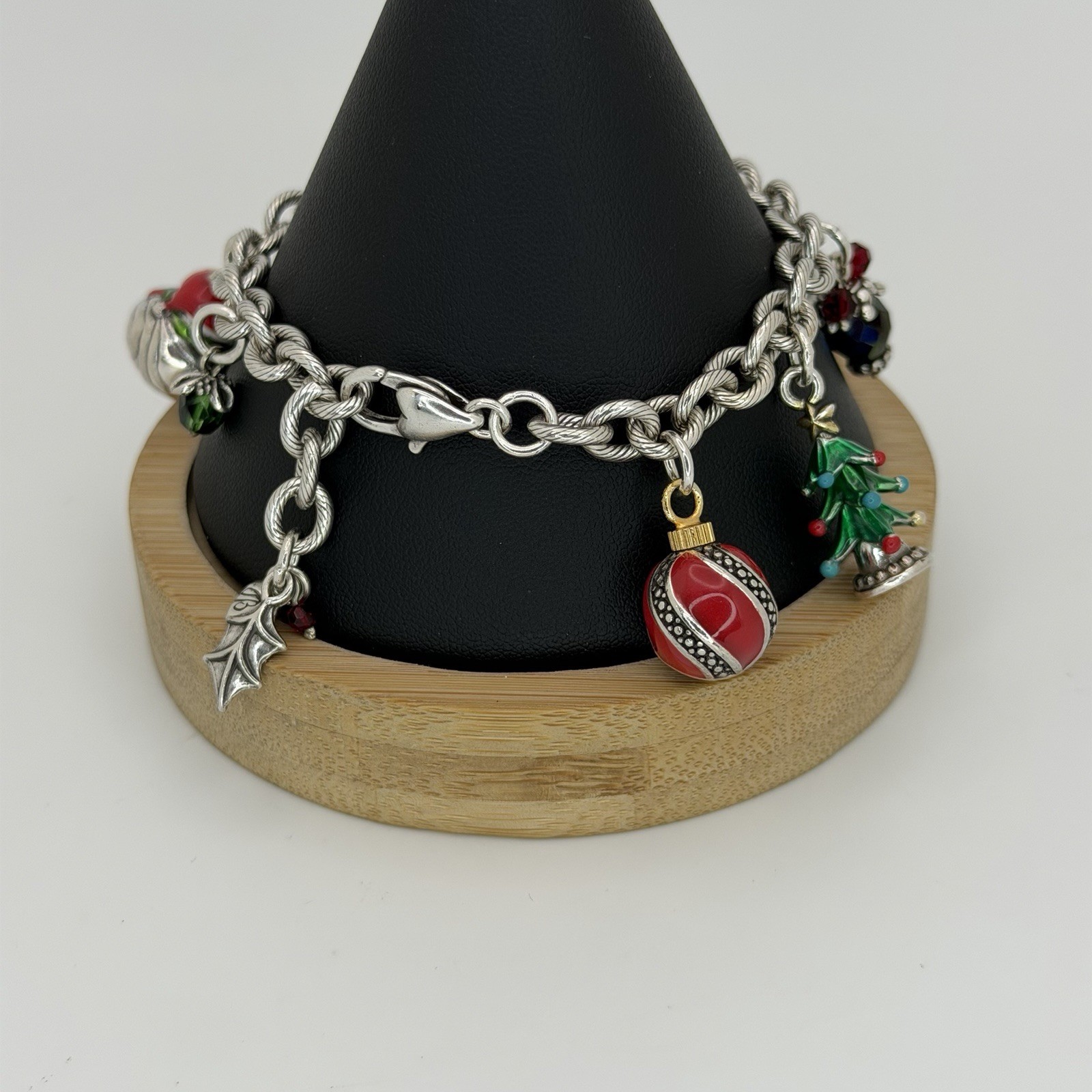 Brighton Christmas Memories Charm Bracelet Santa Tree Ornament Stocking 7”