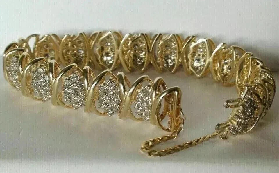 7 Ct Round Simulated Diamond Women’s 7.5 Tennis Bracelet 14K Yellow Gold Plated