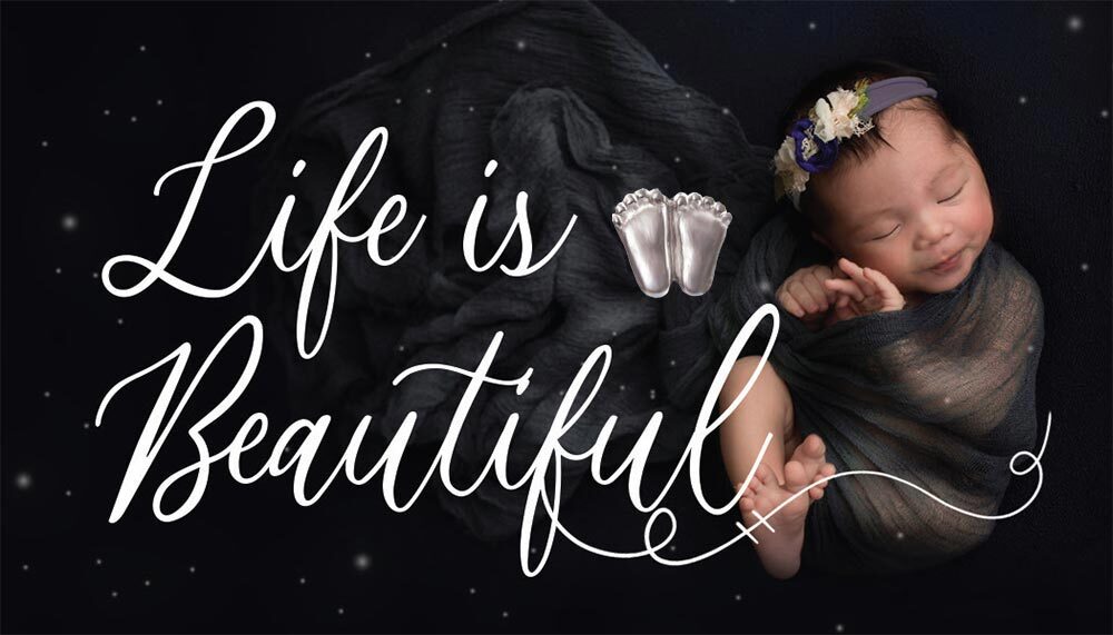 Precious Feet Silver-Colored, Life is Beautiful Card Pro-Life Jewelry, Lapel Pin