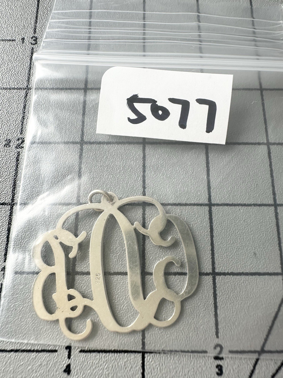 Personalized Sterling Silver 3 Initials Monogram Pendant