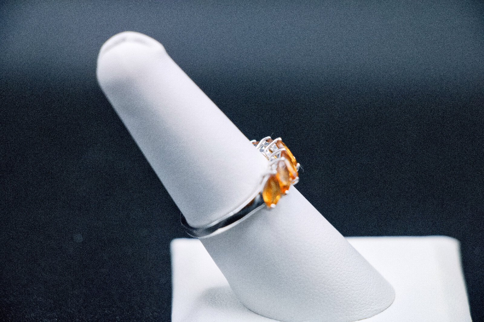 Ceylon Hessonite Garnet 1.90 ctw Ring in Rhodium Over Sterling Silver – Size 9