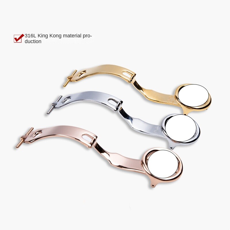 Folding Buckle Solid Steel Clasp Butterfly Buckle 16 18mm For Patek Philippe