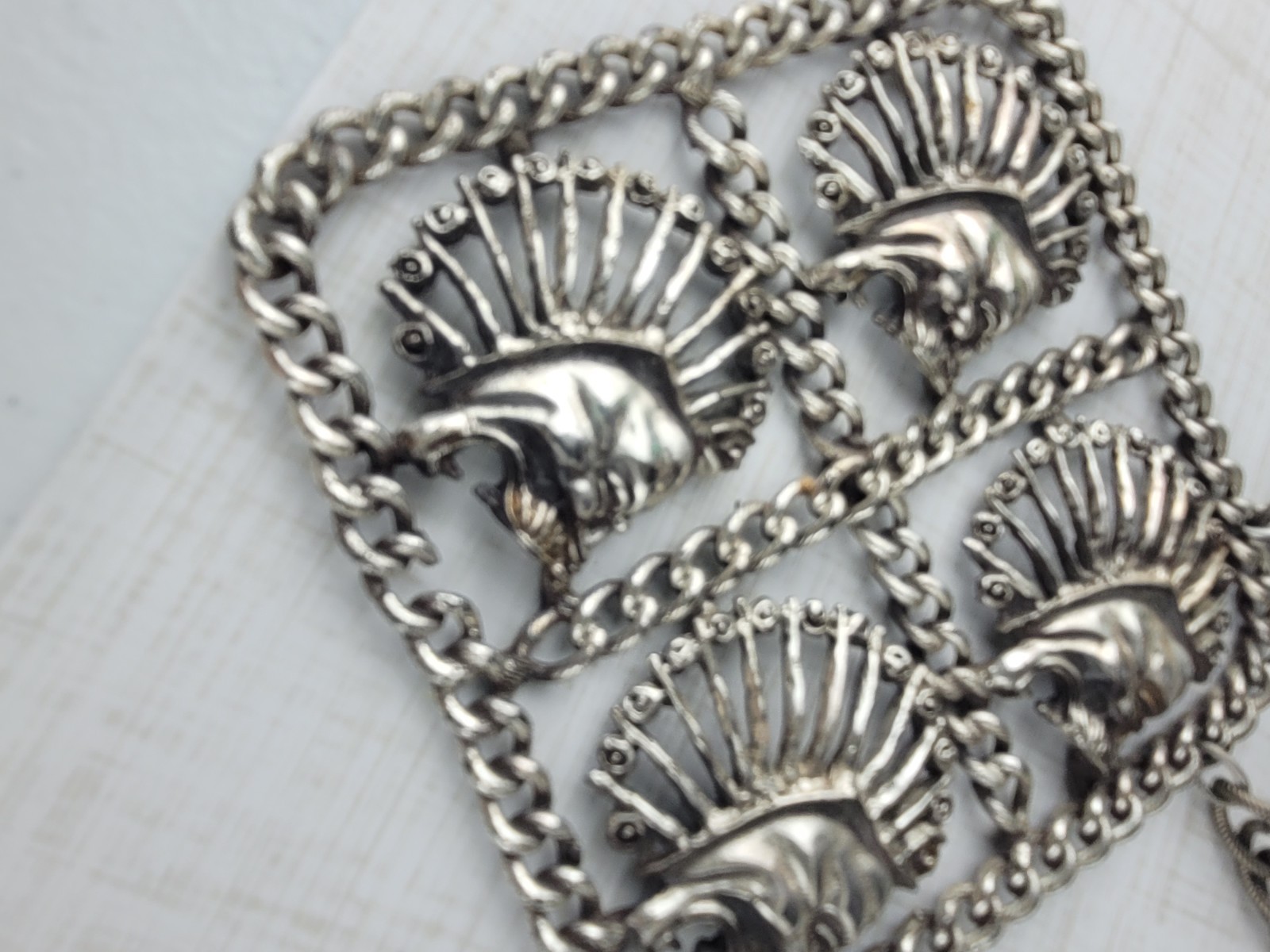RARE MCM Tortolani Lion Pendant Choker Necklace 17″ EXTRA LARGE PENDANT 5″ READ
