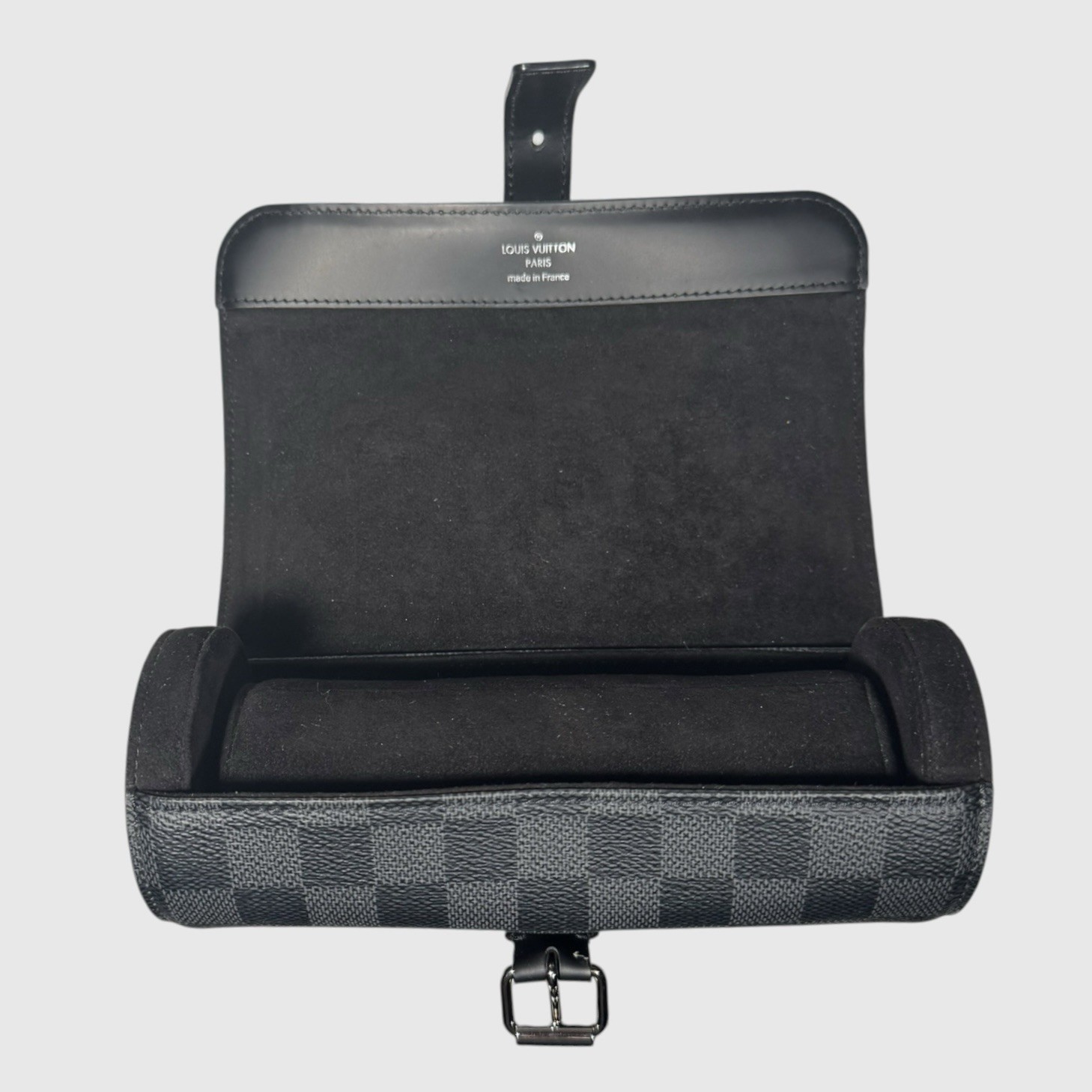 Louis Vuitton Damier Graphite 3 Watch Travel Case N41137 Made in France