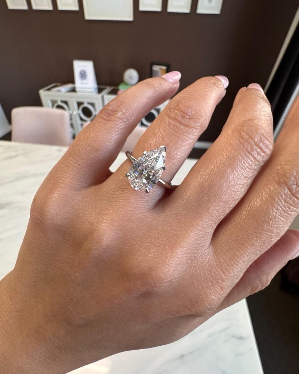 3 CT Pear Cut F/VVS1 Moissanite Wedding Bridal Ring Set 14K White Gold Plated