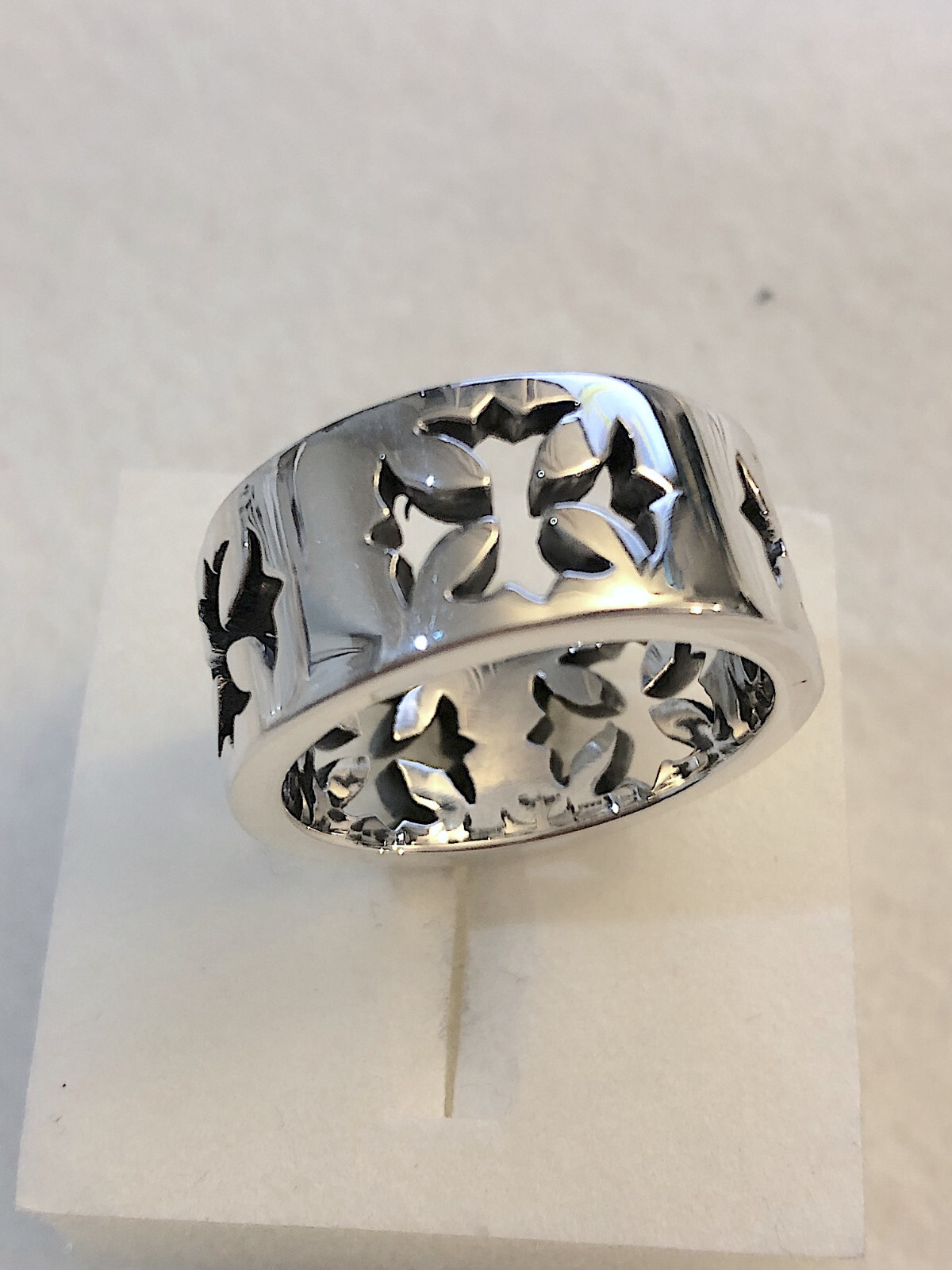 Sterling Silver Cut Out Maltese Cross Band Ring Sizes 9-10-11-12-13-14