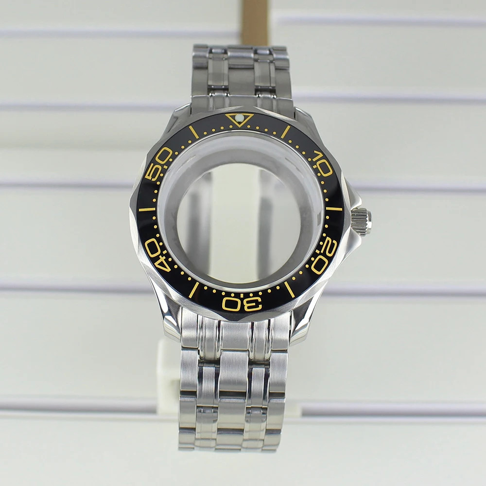 41mm Watch Case Bracelet Seamaster Mod Sapphire For Seiko NH35 NH36 NH38