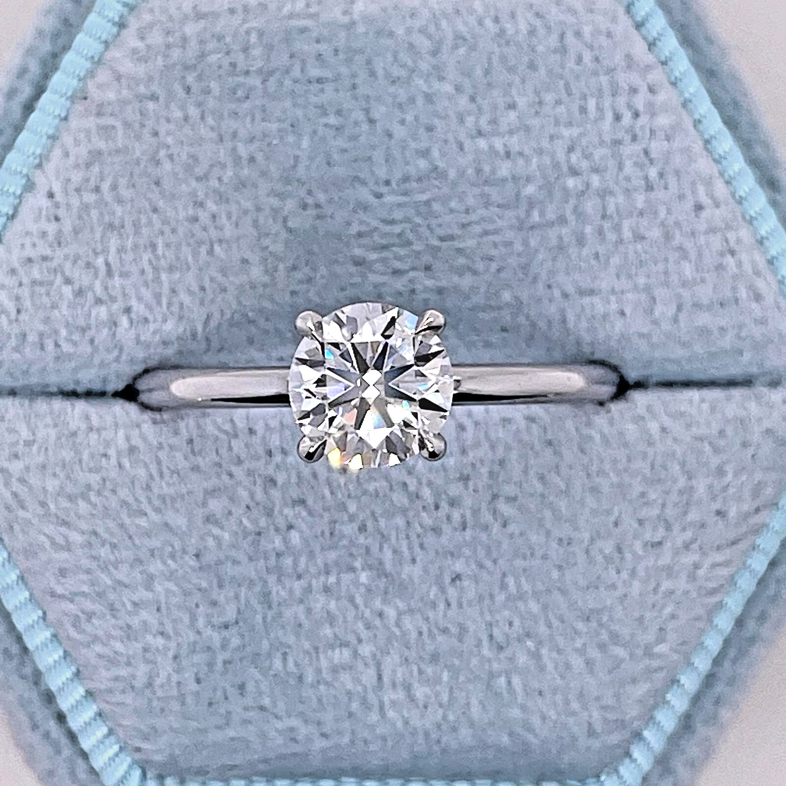 Lab Grown Diamond Solitaire Engagement Minimalist Ring Gold Plated 925 Silver
